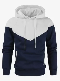 Sweat À Capuche À Manches Longues Homme En Polyester Noir Gris