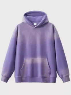 Sweat-shirt délavé en polaire pour homme Sweat-shirt à capuche vieilli pour homme