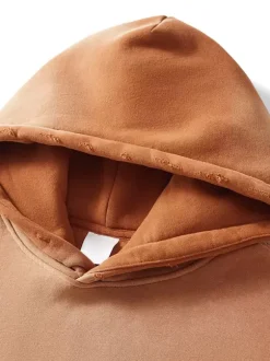 Sweat-shirt délavé en polaire pour homme Sweat-shirt à capuche vieilli pour homme