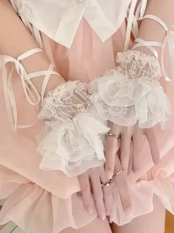 Sweet Lolita Accessoires Volants Blancs À Lacets Manchettes Dentelle Divers