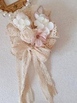 Sweet Lolita Accessoires Ecru Blanc Volants Fleurs Polyester Couvre-chef Divers