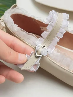 Sweet Lolita Footwear Bows Lace Toe Round Toe Synthétique Leather Lolita Pumps Déguisements Halloween
