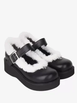 Sweet Lolita Footwear Escarpins Lolita en cuir PU à bout rond noir