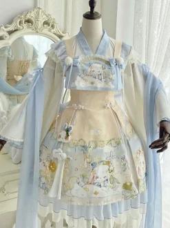 Sweet Lolita Outfits Accessoire de couvre-chef sans manches en jacquard bleu bébé