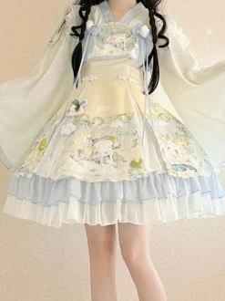 Sweet Lolita Outfits Accessoire de couvre-chef sans manches en jacquard bleu bébé