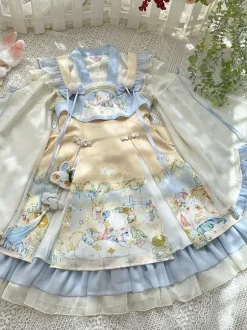 Sweet Lolita Outfits Accessoire de couvre-chef sans manches en jacquard bleu bébé
