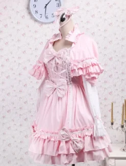 Sweet Rose Lotila OP robe et Cape avec des arcs et des volants Déguisements Halloween