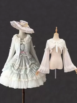 Sweet Ecru Blanc Manches Longues Volants