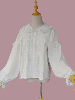 Sweet Lolita Blouses Lolita Top Infanta Manches Longues Chemise Lolita Blanche