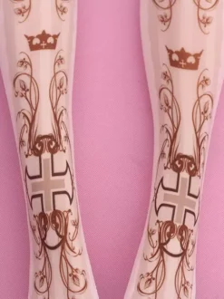 Sweet Lolita chaussettes roses imprimées Lolita Stocking Déguisements Halloween