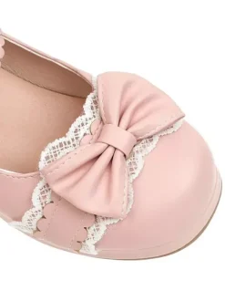 Sweet Lolita Footwear Bows Lace Synthétique Cuir Chunky Heel Lolita Pumps Déguisements Halloween