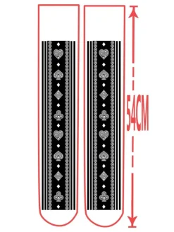Sweet Lolita Jersey rayure noire imprimé chaussettes Lolita Déguisements Halloween