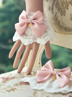 Sweet Lolita Oversleeve Lace Trim Bow Franges métalliques Accessoires Lolita