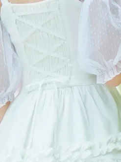 Sweet Lolita Robe dentelle volants en mousseline de soie Lolita Jumper Skirt Déguisements Halloween