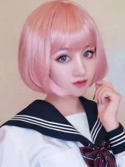 Sweet Lolita Wig Perruque courte Bob Light Grey Lolita Hair Déguisements Halloween