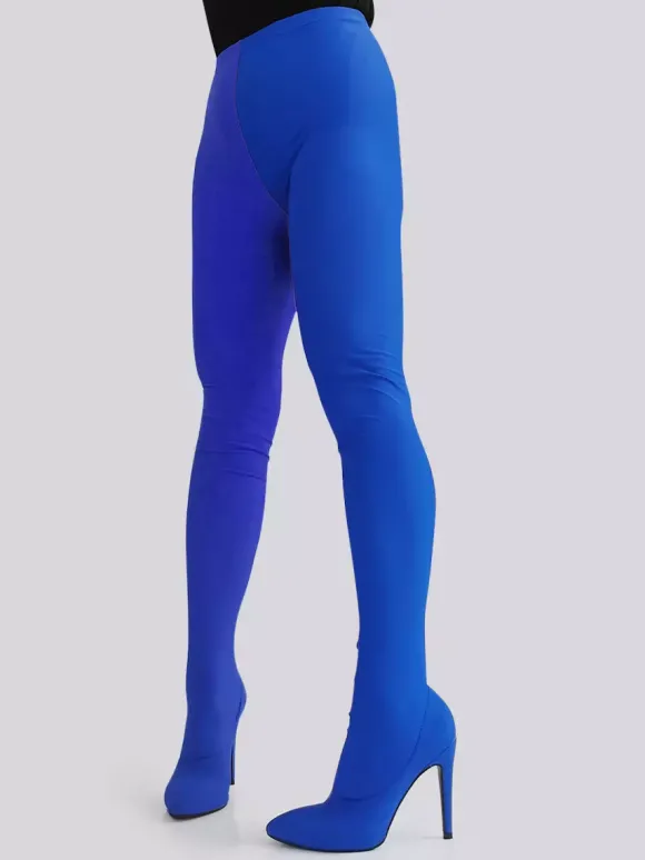 Talon Aiguille Cuissardes Pantalon Bottes Tissu Élastique Femme Sexy