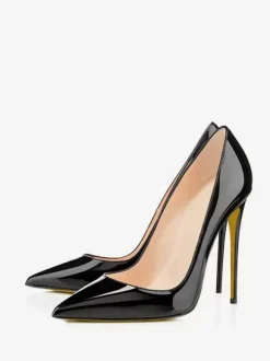 Talon haut escarpins femme bout pointu noir