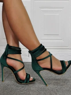 Talon haut escarpins femme à zip en micro daim