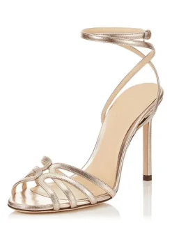 Talon Haut Sandales Argent Orteil Ouvert Lanière À Cheville Chaussures De Sandales Sandales Femmes 2026 De Robe