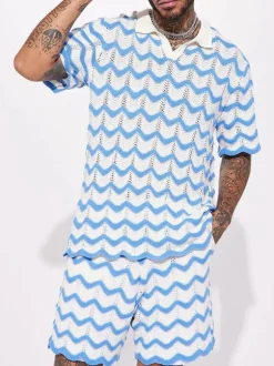 Tenue de Sport Homme 2 Pièces Manches Courtes Col Rabattu Noir