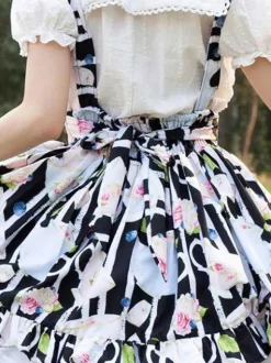 Tenue Idole Jupe Lolita Cardcaptor Sakura Volants Jupes Imprimées Fleurie