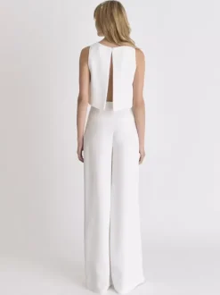 Tenue de mariée 2 pièces Haut et pantalon en crêpe tenue de mariage civil
