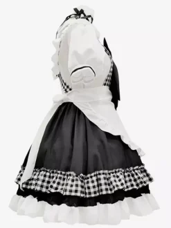 Tenue de soubrette Lolita uniforme à carreaux doux robe de princesse ensemble de costumes de cosplay d'anime