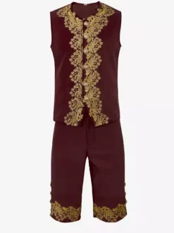 Tenue rétro vintage médiévale Renaissance manteau et pantalon style prince gentleman brodé déguisement homme carnaval royal mascarade carnaval de Venise