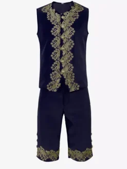 Tenue rétro vintage médiévale Renaissance manteau et pantalon style prince gentleman brodé déguisement homme carnaval royal mascarade carnaval de Venise