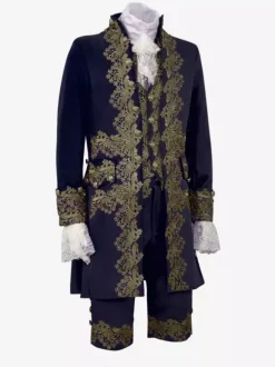 Tenue rétro vintage médiévale Renaissance manteau et pantalon style prince gentleman brodé déguisement homme carnaval royal mascarade carnaval de Venise