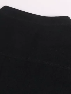 Top Noir Vintage Haut Rétro À Lacets Manches Courtes Polyester Fibre Chemise Rétro Costumes Pour Homme