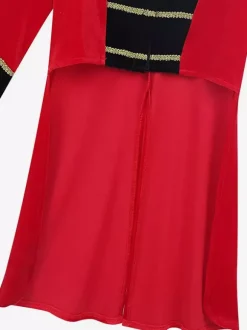 Top Veste Vintage Rouge Rétro À Franges Manches Longues Costumes Hommes Déguisement Bourgogne