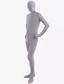 Toussaint Cosplay Costume de zentai gris unicolore en lycra spandex Déguisements Halloween