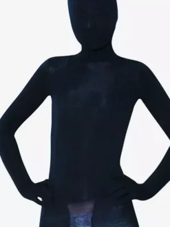 Toussaint Cosplay Costume de zentai noir en velours enveloppé Déguisements Halloween
