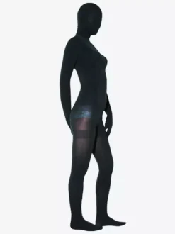 Toussaint Cosplay Costume de zentai noir en velours enveloppé Déguisements Halloween