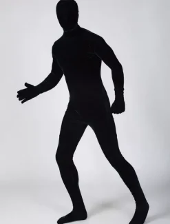 Toussaint Cosplay Costume de zentai vert foncé en velours unicolore Déguisements Halloween