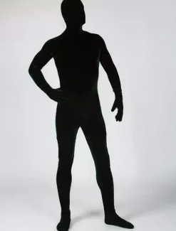Toussaint Cosplay Costume de zentai vert foncé en velours unicolore Déguisements Halloween