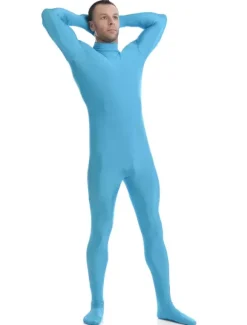 Toussaint Cosplay Costume Zentaï en lycra spandex bleu ciel clair  Déguisements Halloween
