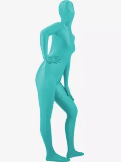 Toussaint Cosplay Costume de zentai unisexe intégral en lycra Cyan Déguisements Halloween