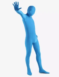 Toussaint Cosplay Costume de zentai bleu unicolore en lycra spandex Halloween