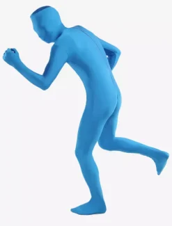 Toussaint Cosplay Costume de zentai bleu unicolore en lycra spandex Halloween