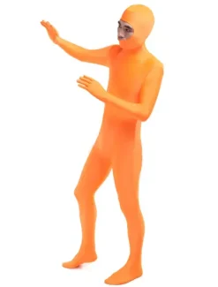 Toussaint Cosplay Costume de zentaï orange unicolore de face ouverte Déguisements Halloween