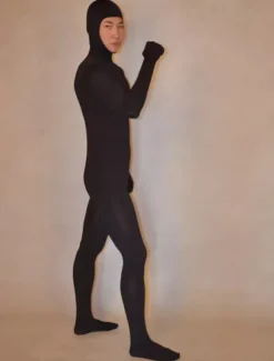 Toussaint Cosplay Costume de zentai noir de face ouverte Déguisements Halloween