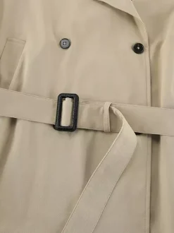 Trench-coat croisé pour femme - Coupe-vent court classique à revers et ceinture - Style streetwear décontracté et oversize printemps 2026