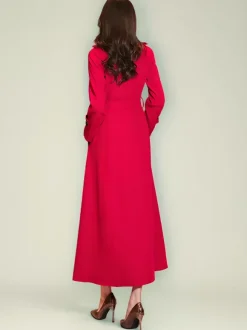 Trench-Coat Veste Longue Femme En Polyester Décontracté Col Rabattu Boutons Manches Longues