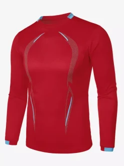 T-shirt de sport respirant à manches longues pour homme idéal pour l'entraînement d'été et le fitness. Séchage rapide.