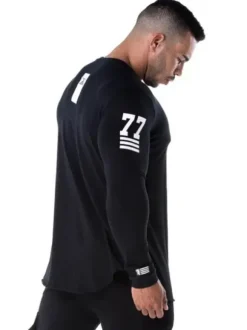 T-shirts Décontracté Col Bijou Mots Imprimés Manches Longues