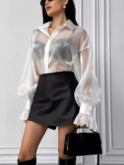 T-shirt transparent à manches longues et protection solaire pour femme (2026)