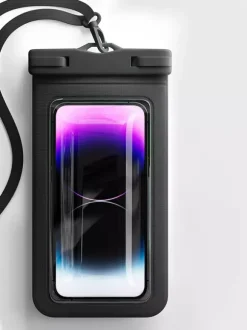 Étui de téléphone transparent et étanche IPX8 résistant à l'eau profonde pour la plage la natation et le surf.