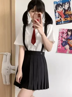 Uniforme scolaire japonais Lolita classique SK Jupes Lolita plissées noires
